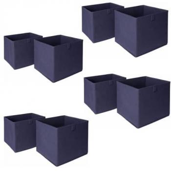 Navy Blue Collapsible Fabric Storage Cubes