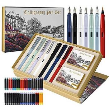 Stilografo Pro MU‑09: Set 7 Penne e 40 Cartucce d’Inchiostro