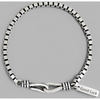 Adjustable 925 Sterling Silver Vintage Box Chain Bracelet for Women