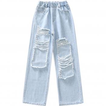 Jean déchiré avec ceinture élastique enfant