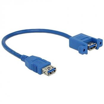 Delock USB-Kabel USB 3.2 Gen1 (USB 3.0 / USB 3.1 Gen1) USB-A Buchse, USB-A Buchse 0.25 m Blau 85111