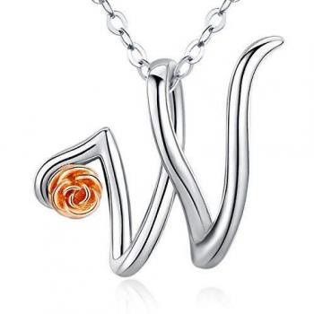 Collier Initiale Majuscule Cursif 925 Argent Sterling