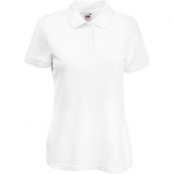 Fruit of the Loom Womens Lady-Fit 65/35 Short Sleeve Polo Shirt (White)