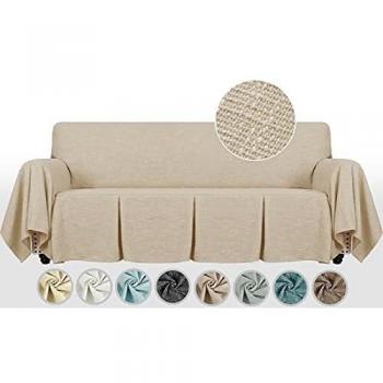 MAXIJIN Linen-Like 3 Seater Sofa Throw Cover