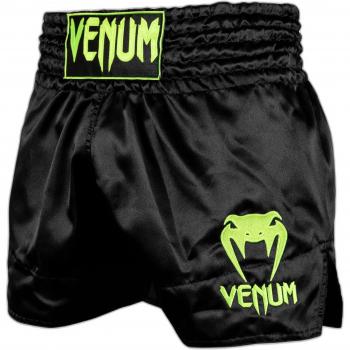 Venum Classic Short per Muay Thai Nero/Verde Giallo Neo