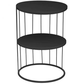 Mesita decorativa negra de 3 niveles Ø36 x 52 cm