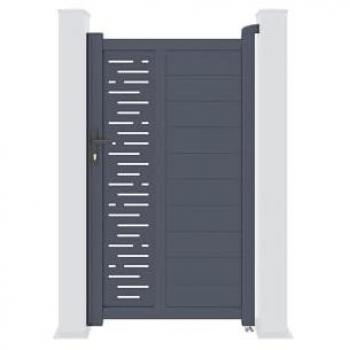 Puerta de jardín Arlberg 100 x 180 cm de aluminio + Kit de inversión para apertura