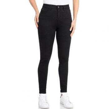 Knöchelfreie High-Waist-Jeans in Schwarz