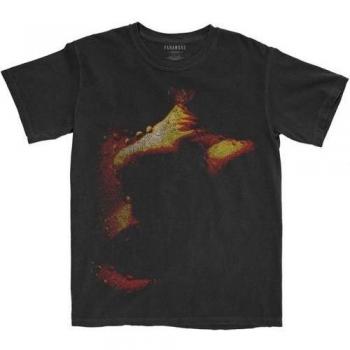 Camiseta negra unisex de algodón Paramore con estampado en la espalda