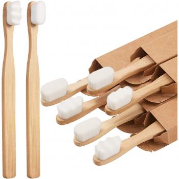 Cepillo de dientes de bambú natural con cerdas suaves, uso prolongado
