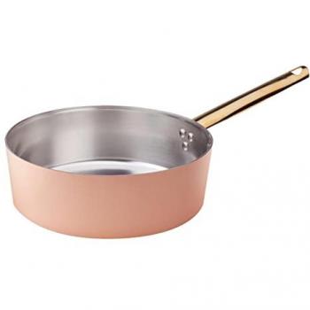 Casseruola Bassa Rame A Mano 24 cm, 8 cm Alta, 3,5 L Capacità
