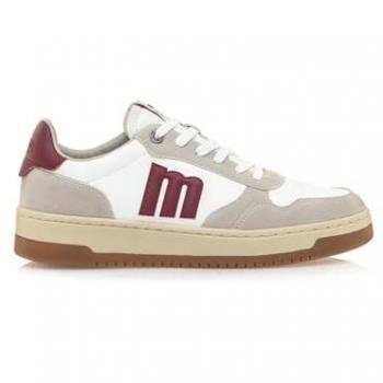 MTNG | Zapatillas Casual Mustang Alfa para Hombre – Deportivas en Color Blanco y Beige con Detalles en Granate – Sneakers con Cordones – Estilo Casual – Cómodos – Versátiles – Modelo 84694