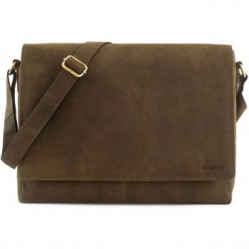 LEABAGS Oxford Aktentasche im Vintage‑Stil – Leder mit 15‑Zoll‑Laptop‑Fach