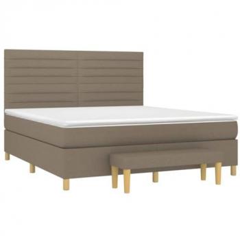 VidaXL Boxspringbett 160x200 cm Taupe mit Matratze