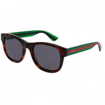 Herren Gucci Rectangle Sonnenbrille Havanna, Farbe Grün/Grau, Einheitsgröße