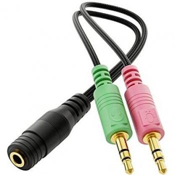 DeleyCON Audio Klinken Adapter Kabel für PC und Laptop