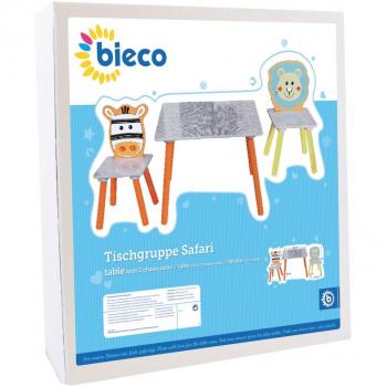 Bieco 74004809 Kinder‑Sesselgruppe „Wild Safari“ – Tisch inklusive