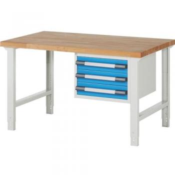 EUROKRAFTpro 900mm Deep Workbench with Three Storage Drawers