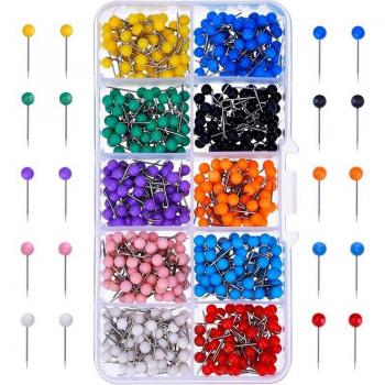 600-Count Map Tacks with Plastic Beads