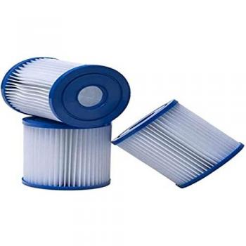 Lot de 3 cartouches filtrantes piscine modèle H avec fibres dacron plissées et nettoy