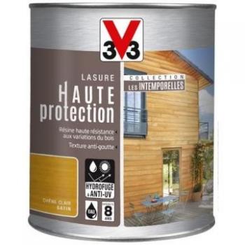 V33 Intemporel Chêne Clair : lasure satinée haute protection – 1 L