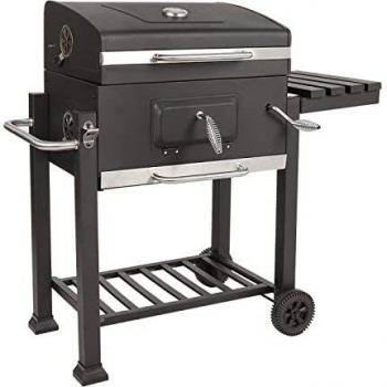 Large BBQ Grill Smoker Charcoal Trolley Garden Temperature Control Wheels