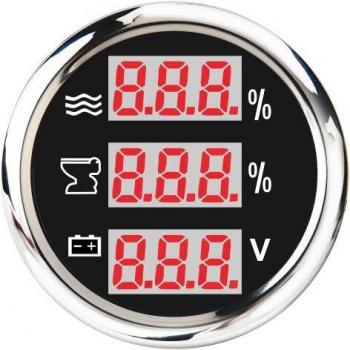 Tacómetro Multifuncional 3 en 1 con Alarma de Voltaje 9-32V