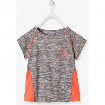 T-shirt fille manches courtes gris avec étoile