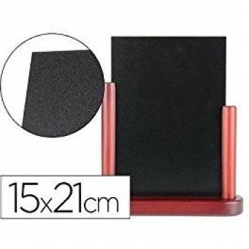 Pizarra negra Liderpapel doble cara de madera con superficie para rotuladores tipo tiza 15x21cm