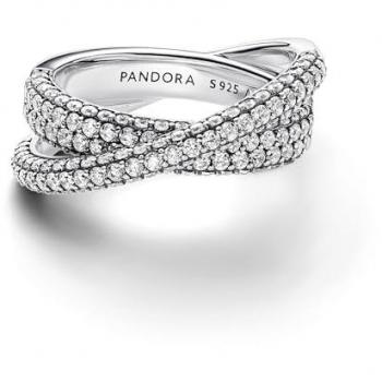 Anillo de Plata de Ley Doble Banda Cruzada