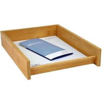 Corbeille à courrier en bambou clair A4