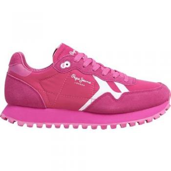 Pepe Jeans Women’s Brit‑On Bold Sneakers – Fuchsia, UK 6