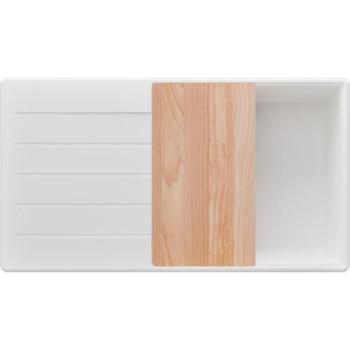 PRIMAGRAN Évier Copenhague 90x50 cm – Lavabo 1 bac + Accessoires Vidage, Planche Découpage