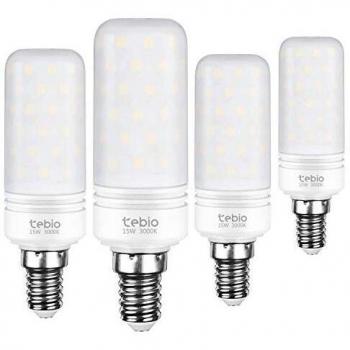 Tebio LED Argento Mais Lampadine E14 15W Small Edison 120W 1500LM 3000K Bianco Candela (Pack 4)