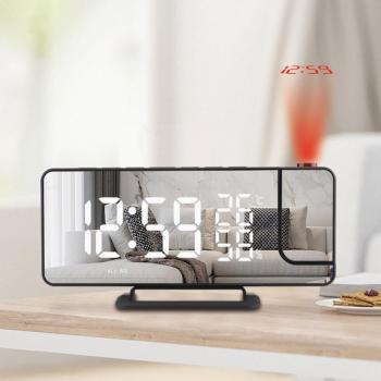 Desktop Projector Clock Radio with Temperature and Mirror Display