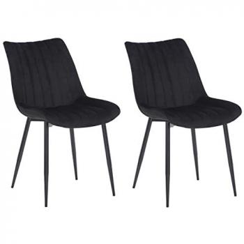 Set di 2 sedie in velluto nero con altezza seduta di 46 cm