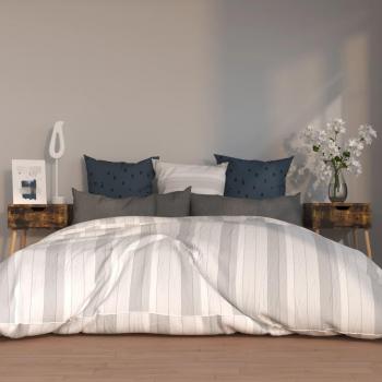 Mesita de noche 2 piezas madera multicapa roble ahumado 40x40x56 cm