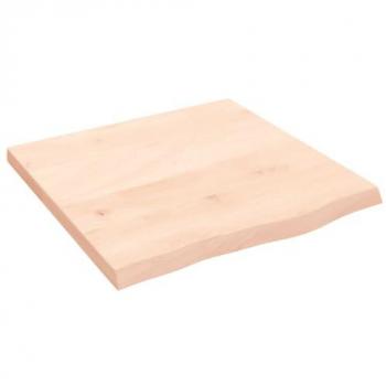 Encimera de baño madera maciza sin tratar 60x60x4 cm color marrón