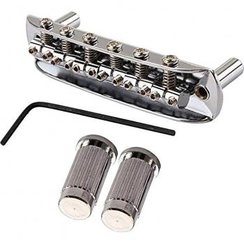 Puente de guitarra roscado con copa de fijación para Mustang Jazzmaster Cromo