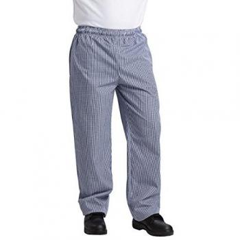 Whites Unisex Vegas Chef Trousers, Small, Blue and White Checkered