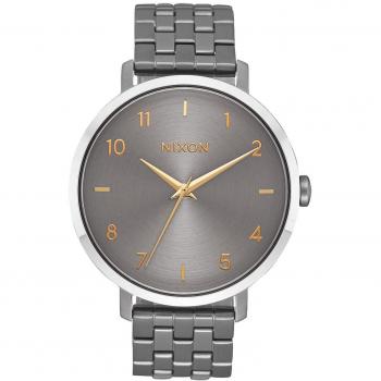 Nixon Adult Analog Quartz Watch A1090‑2765‑00, Edelstahlarmband – Arrow Gunmetal/Gold/Silber Version