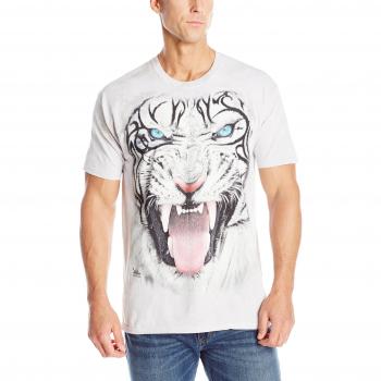 Adult Mountain Big Face Tribal Tiger Shirt Grau, XL Größe
