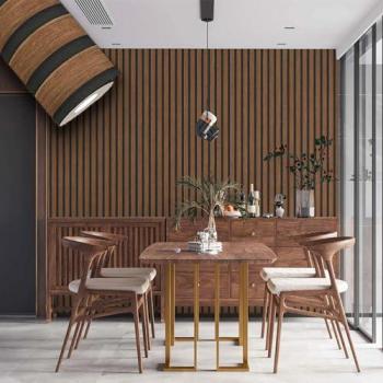 Rotolo da 5 mq di Carta da Parati effetto Boiserie in Legno Millerighe 3D Rovere Bruno