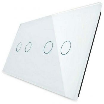 Vidro Branco 2x Frontal 4 Botões – Controle LivoLo (LEDBOX)