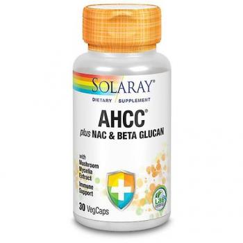 Solaray AHCC + NAC, Bêta‑Glucan – Bouchon Bio‑Plastique
