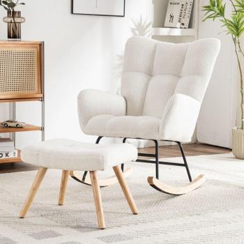Rocking Chair Hauss Spole – repose-pieds et design épuré