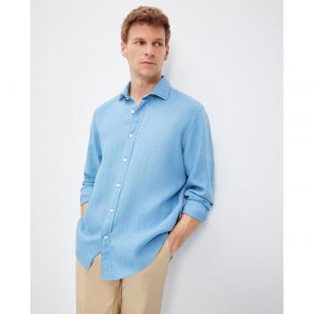 Emidio Tucci Camisa de Hombre 100% Lino Fit Clásico