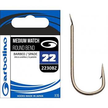 Hamecon Garbolino 2230BZ Arrondi Courbe – 15 mm – Bronze – Mat. No. 22