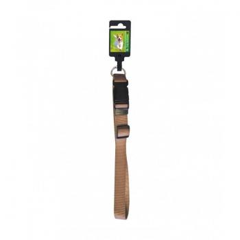 Bruine nylon halsband voor honden 10 mm, 20-35 cm