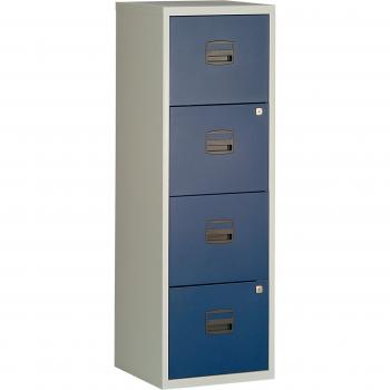 Bisley A4 Desk Filer Set – 4 Drawers, Grey/Blue